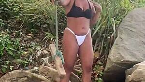 We're the hairy girls banging hard on the beach!