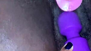 ebony wife explores amateur toys