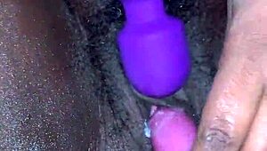 ebony wife explores amateur toys