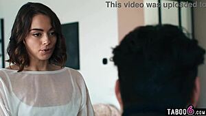 Big ass Sophia Burns surprises ex-friend's boyfriend with cowgirl riding