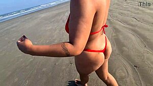 at the beach, sun, sea, and pure latina heat