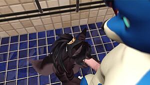 Saya Tak Boleh Berhenti Kongkek Perempuan Murahan Ini di Gym dalam VRChat