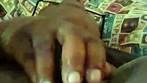 hey, have you seen this ebony wife pleasing her ass with toys in a wild solo session?