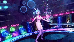 Hatsune Miku's big tits bounce in her revealing bunny costume – or is it nude?