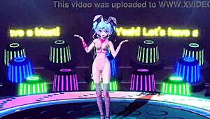 Hatsune Miku's big tits bounce in her revealing bunny costume – or is it nude?