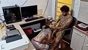 I woked up horny and begged my half-brother to fuck me hard