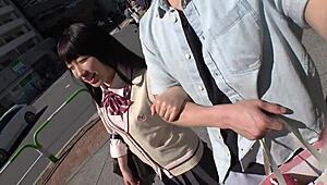 japanese babe gives steamy blowjob and takes facial in full action