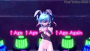 Hatsune Miku's big tits bounce in her revealing bunny costume – or is it nude?
