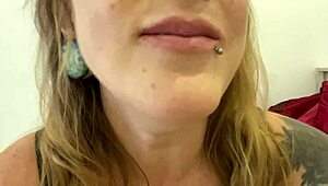 This curvy mature milf with tattoos indulges in gummy bear vore fetish. She swallows them with dirty talk.