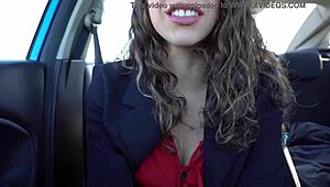 Uber ride turns wild with Argentinian babe giving JOI to swallow cum