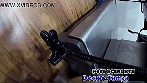 Aria Nicole moans intensely during foley catheter insertion in missionary.