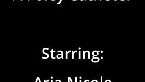 Aria Nicole moans intensely during foley catheter insertion in missionary.