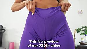 Le cul incroyable de Madison et son profond cameltoe volent la vedette dans ses trailers fitness 2025