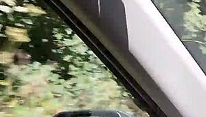 I Can't Resist Flashing My Tits in the Car as a Naughty Housewife!