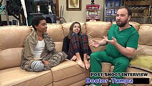 Aria Nicole moans intensely during foley catheter insertion in missionary.