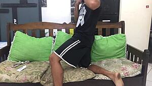 Helping a tattooed pornstar learn to film her big tits and ass scenes