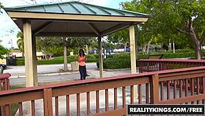 Teen 18+ ebony harley ann wolf bangs tyler steel on street