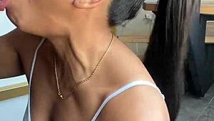 Doggystyled BBC model orally pleasured