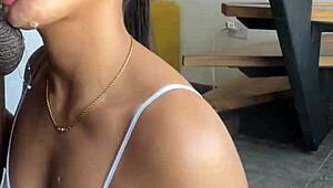 Doggystyled BBC model orally pleasured