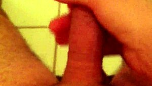 He indulges in solo wanking in the toilet