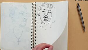 Di sketchbook gue, gue gambar cepat pose doggy-style yang highlight detail kaki pake pulpen Parker.