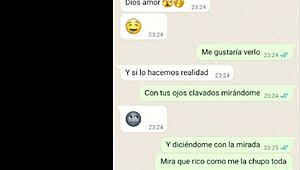 My latina girlfriend tries the cum and loves it on web chat 😍