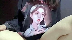 feeling the intense pleasure of solo play leading to a powerful squirt backstage