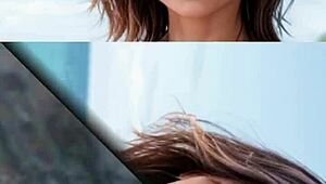 mature woman strolling on the beach