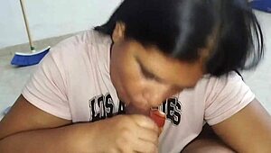 Pov Video of Curvy Girl Swallowing Cum