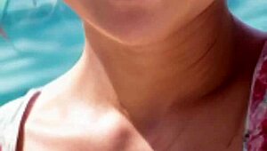 mature woman strolling on the beach