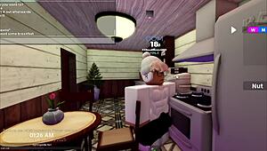 Hot girlfriend strips naked after breakfast, then we fuck