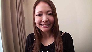 a young japanese woman craving to swallow 1
