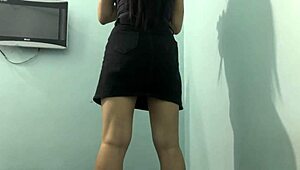 College Girl Teasing With Skirt Ass Workout