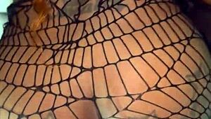 Ebony Goddess Stripper In Fishnets Gets Pussy Creampied