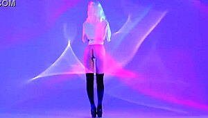 Natalia Andreeva performs a beautiful striptease, undressing and ripping clothes in a cute way