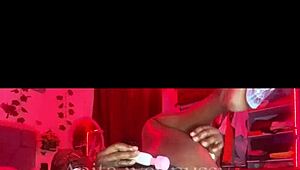 Two DILDOS STRETCH MY BOTH HOLES in lingerie. Clothes ripped, dripping wet.