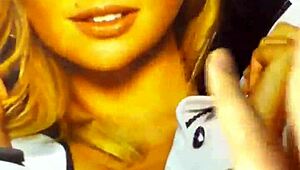 Small dick unleashes cum all over Kate Upton in a quick intriguing release.