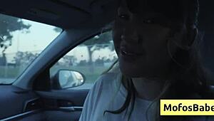 i'm playing with my big tits in the car while my friend watches, tomie tang and charles dera