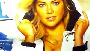 Small dick unleashes cum all over Kate Upton in a quick intriguing release.