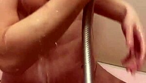 Married woman 38 years old with beautiful nipples dripping with water in bathroom!