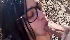 my horny stepniece couldn't wait, we stopped to fuck hard