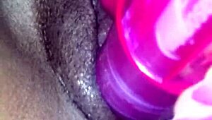 Ex Ebony Girlfriend Teases Vibrator Before Sucking Cock