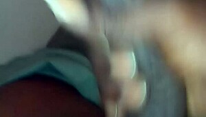 Big black dick cums hard during masturbation