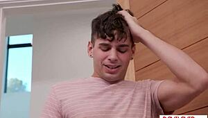 The stepcousin lay naked on the bed, eagerly waiting to get fucked.