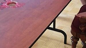 I's stomping cum outta that big cock with my feet on the desk, dominating him so hard!