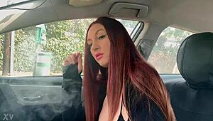 Hey, Italian milf Artemisia Love is smoking hot in her car with that long hair fetish vibe 🚬