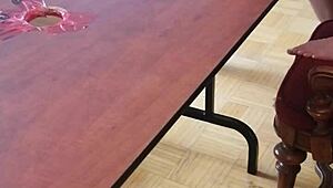 I's stomping cum outta that big cock with my feet on the desk, dominating him so hard!