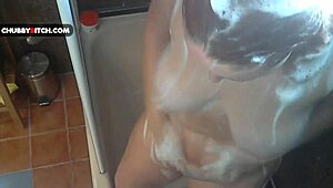 Fat ass soapy teen 18+ cums hard in bathtub
