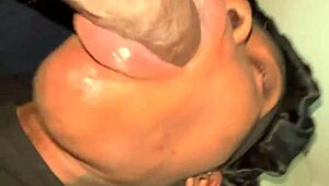 She wraps her lips around that big black cock in POV.