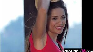 Big boobed babe Pilar Lastra stripping in shower! 💦